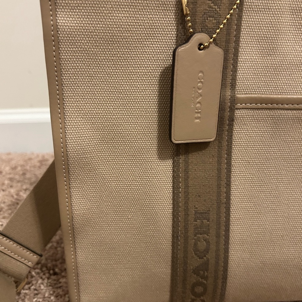 Coach Smith Tote Bag medium Tan Canvas Tote Bag - Picture 3 of 10